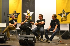 Heikki (right) talking about craft beer at Oluton Beer Festival